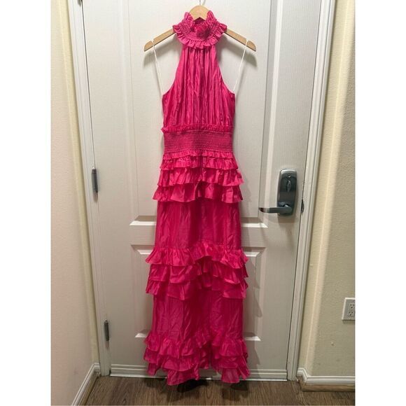 Elliatt Kalani Halter Maxi Dress in Pink Wedding/Vacation Dress Size S NWT - Picture 6 of 7